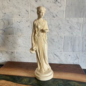 Vintage A. Santini signed Alabaster Resin Sculpture of Hebe, Goddess of Youth